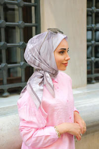 Fırça Desen Soft Eşarp Vizon