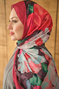 Fırça Desen Soft Şal Bordo