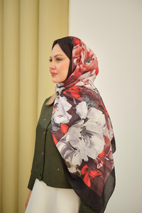 Fırça Desen Soft Şal Haki Yeşil