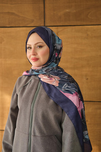 Fırça Desen Soft Şal Lacivert