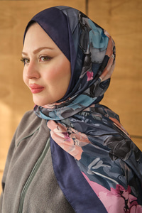 Fırça Desen Soft Şal Lacivert