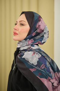 Fırça Desen Soft Şal Lila