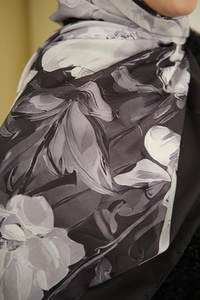 Fırça Desen Soft Şal Siyah