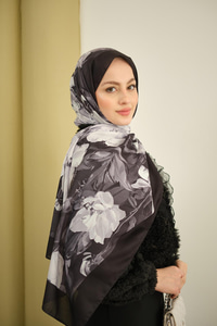 Fırça Desen Soft Şal Siyah