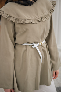 Fırfır Detay Dikiş Pensli Tunik Küf Yeşil