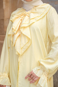 Fırfır Detay İkili Takım Sarı