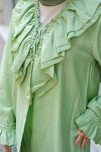 Fırfır Detay İkili Takım Yeşil