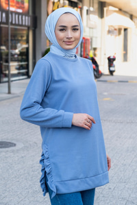 Uygun Fiyatlı FIRFIR DETAY TUNIK BEBE MAVI | Loccomoda.com 