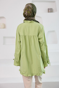 Fırfır Detaylı Gömlek Yeşil