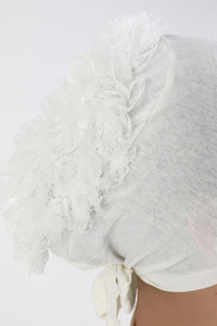 Fırfırlı Bone  Ekru