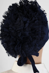 Fırfırlı Bone  Lacivert