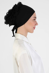 Fırfırlı Bone  Siyah