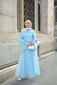 Fırfırlı İspanyol Tensel Takım Mavi