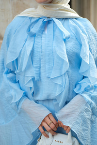 Fırfırlı İspanyol Tensel Takım Mavi