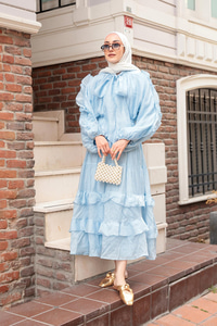 Fırfrı Detaylı Takım Mavi