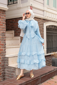 Fırfrı Detaylı Takım Mavi