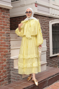 Fırfrı Detaylı Takım Sarı