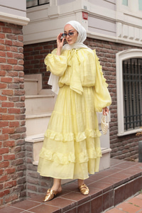 Fırfrı Detaylı Takım Sarı