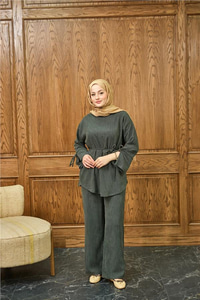 Fitilli İkili Takım Zümrüt Yeşil