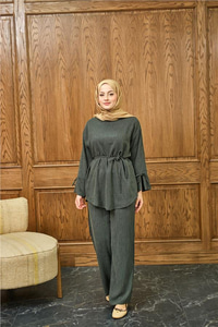 Fitilli İkili Takım Zümrüt Yeşil