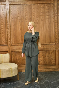 Fitilli İkili Takım Zümrüt Yeşil