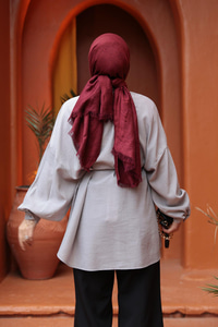 Fitilli Oversize Gömlek Antrasit