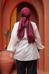 Fitilli Oversize Gömlek Krem