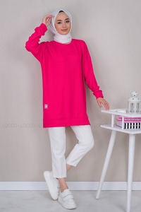 Uygun Fiyatlı FITILLI TUNIK FUSYA | Loccomoda.com 