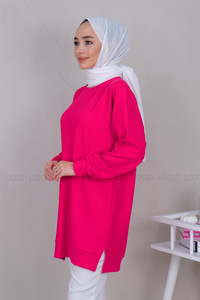 Uygun Fiyatlı FITILLI TUNIK FUSYA | Loccomoda.com 