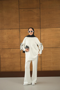 Fiyonk Detaylı İkili Takım Beyaz