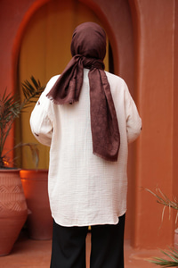 Fiyonk Nakış Detaylı Gömlek Krem