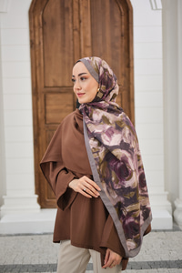 Flora Desen Şal Vizon
