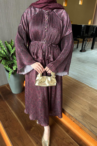 Freddy Desenli Piliseli Etekli Takım Bordo