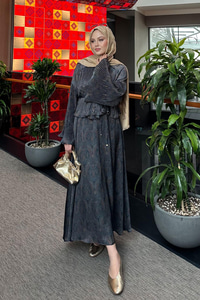 Freddy Desenli Piliseli Etekli Takım Lacivert