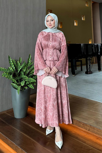 Freddy Desenli Piliseli Etekli Takım Pudra