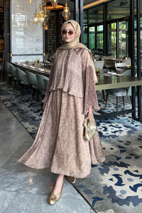 Freddy Desenli Piliseli Etekli Takım Yağ Yeşil