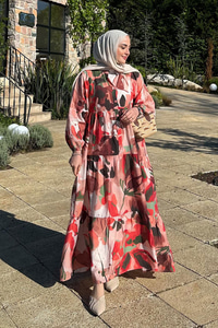 Freiruz Desen Elbise Kırmızı