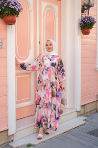 Freiruz Desen Elbise Pudra