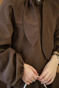 Fular Yaka Cupra Etekli Takım Kahverengi