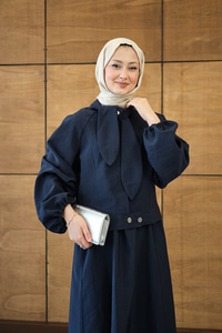 Fular Yaka Cupra Etekli Takım Lacivert