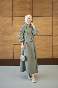 Fular Yaka Cupra Etekli Takım Yeşil