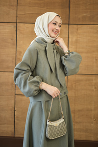 Fular Yaka Cupra Etekli Takım Yeşil