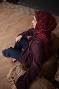 Fular Yaka Cupra Gömlek Mürdüm