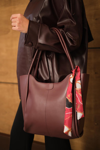 Fularlı Çanta Bordo