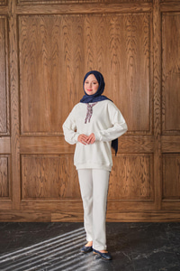 Fularlı İkili Takım Beyaz