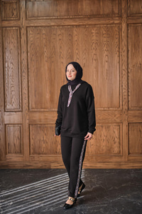 Fularlı İkili Takım Siyah