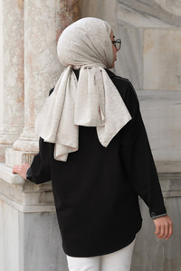 Gabardin Nakışlı Çeket Siyah