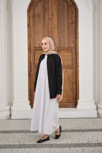 Garni Detay İçlik Elbise Beyaz