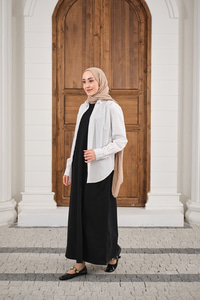 Garni Detay İçlik Elbise Siyah