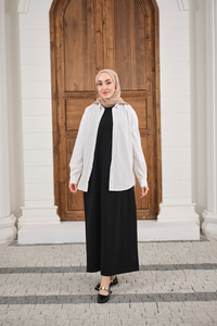 Garni Detay İçlik Elbise Siyah